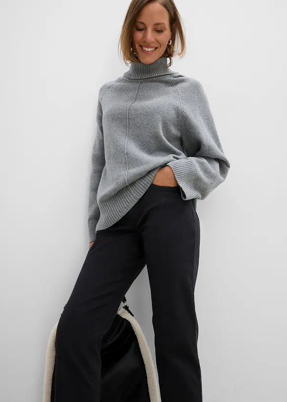 Jean droit taille mi-haute, extensible, bonprix