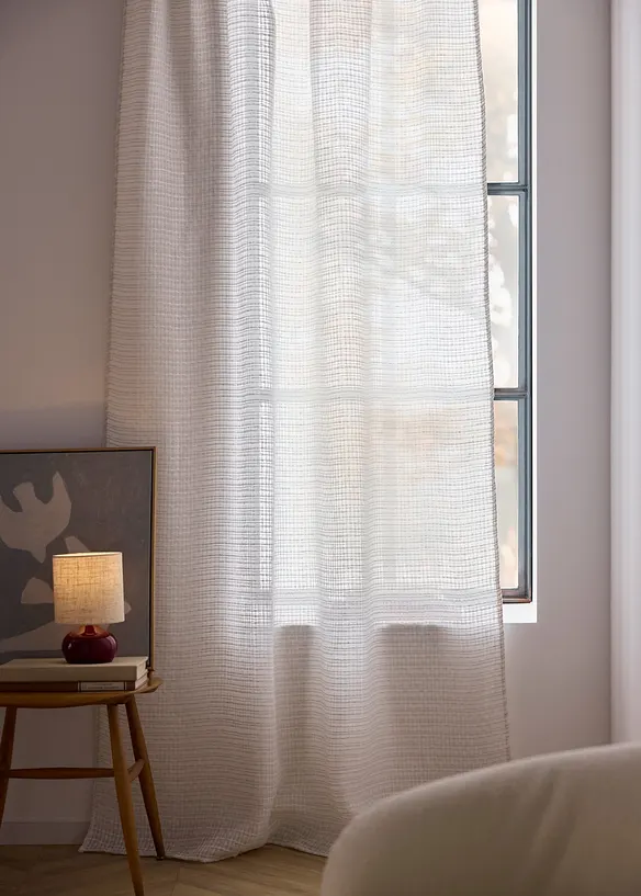 Voilage &agrave; texture tiss&eacute;e (1&nbsp;pce), bonprix