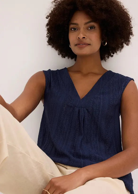 Top en broderie anglaise, bonprix