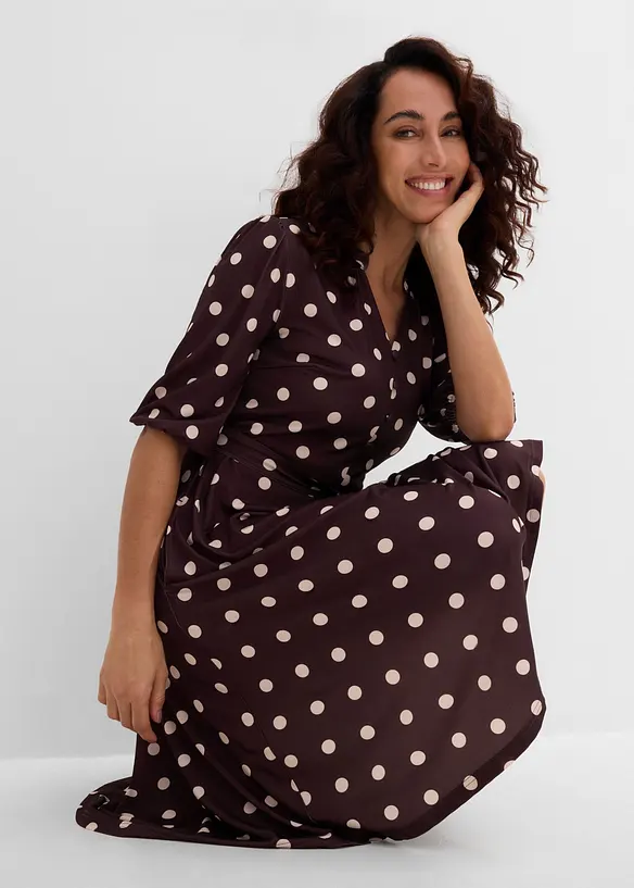 Robe en jersey avec lien &agrave; nouer, bonprix