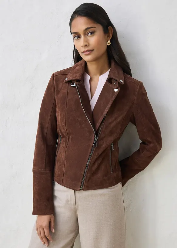 Biker-Velourslederjacke, bonprix