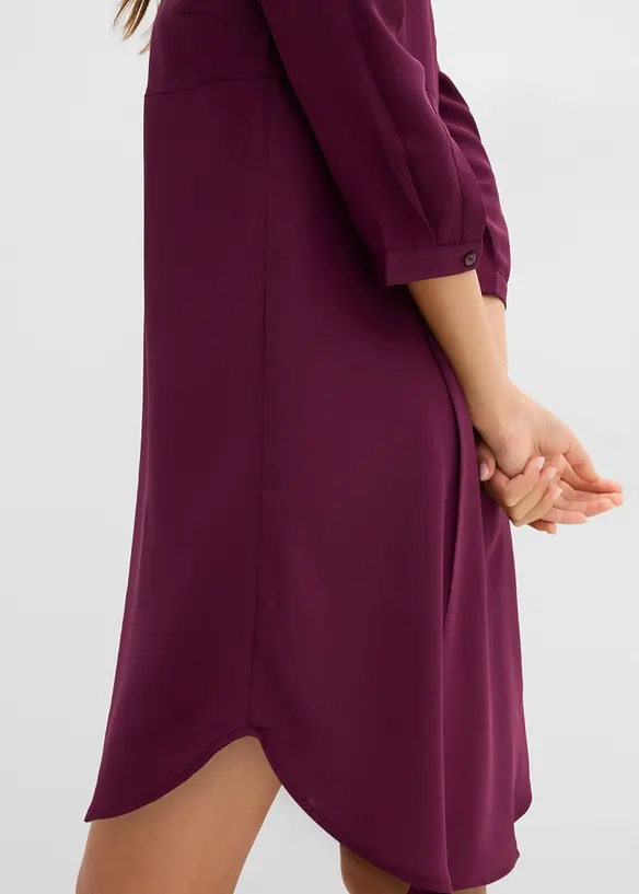 Robe &agrave; col rond et petite patte boutonn&eacute;e, bonprix