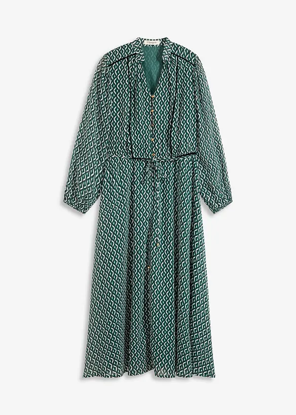 Robe en mousseline &agrave; passepoils contrastants, bonprix