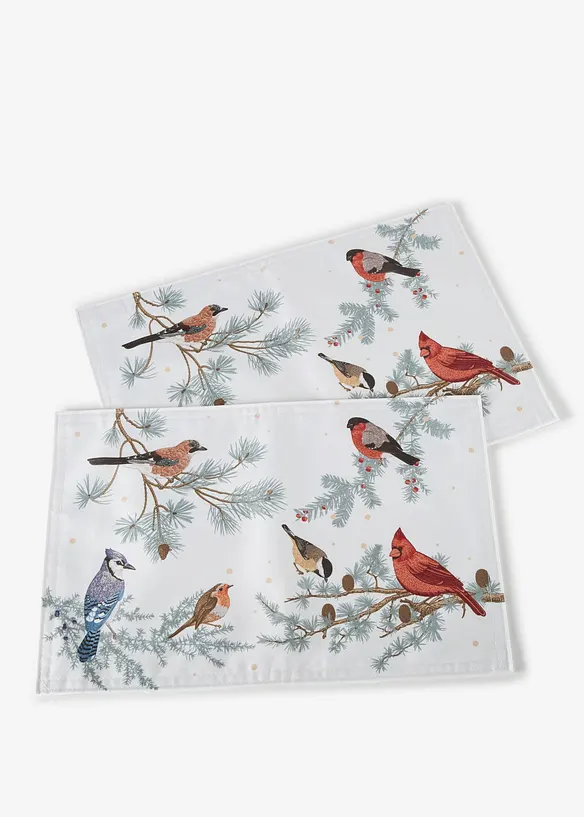 Tischsets mit Winterv&ouml;geln (2er Pack), bonprix
