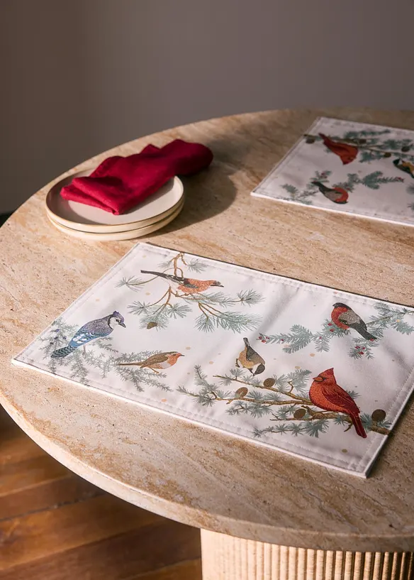 Tischsets mit Winterv&ouml;geln (2er Pack), bonprix