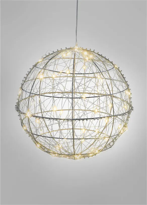 Objet d&eacute;co LED boule en fil m&eacute;tallique, bonprix