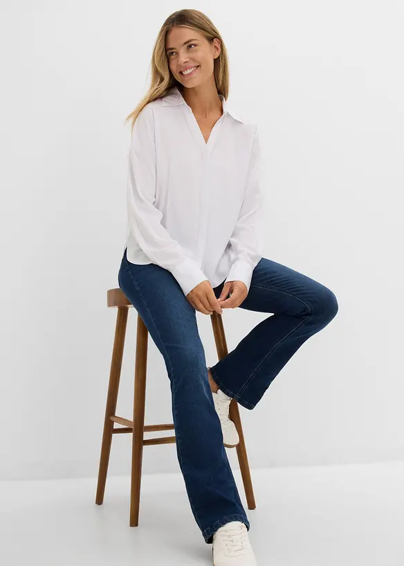 Jean bootcut taille mi-haute, extensible, bonprix