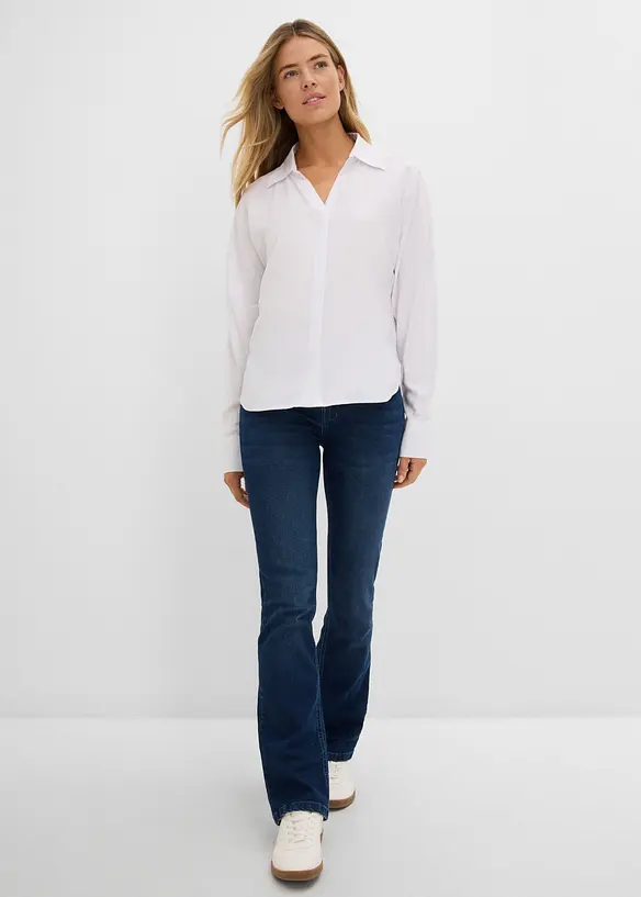 Jean bootcut taille mi-haute, extensible, bonprix
