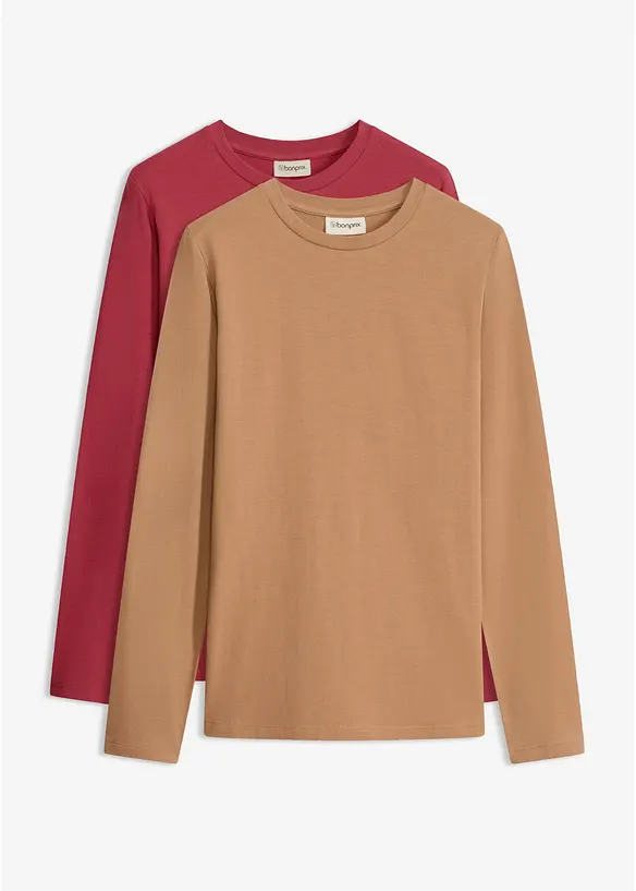 Slim-Fit Shirt mit reiner Bio-Baumwolle (2er Pack), bonprix