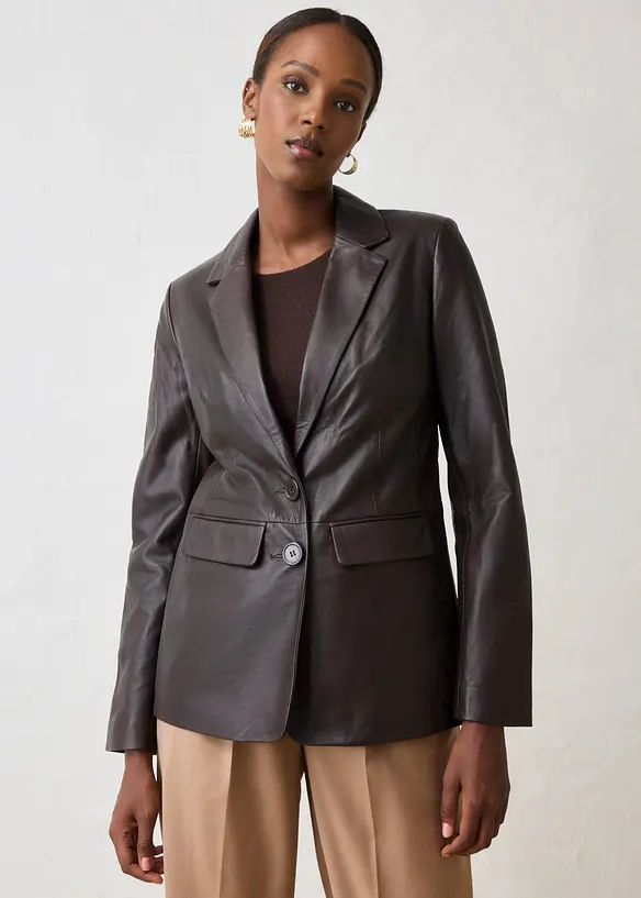 Blazer en cuir d&rsquo;agneau nappa, bonprix