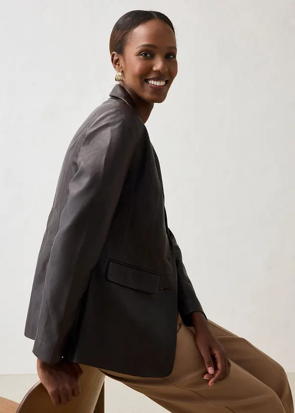 Blazer en cuir d&rsquo;agneau nappa, bonprix