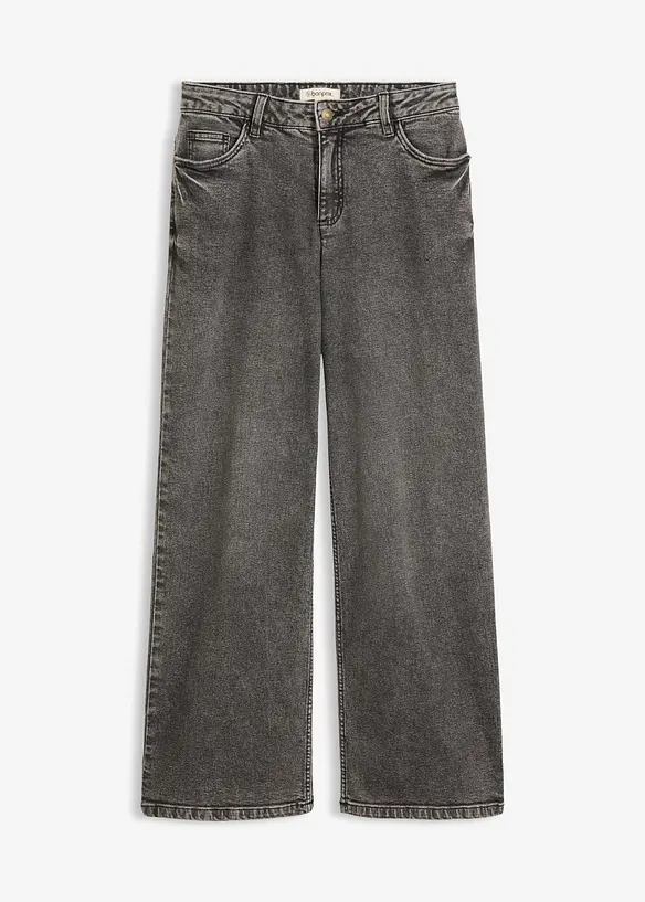 Wide-Leg-Jeans Mid Waist, bonprix
