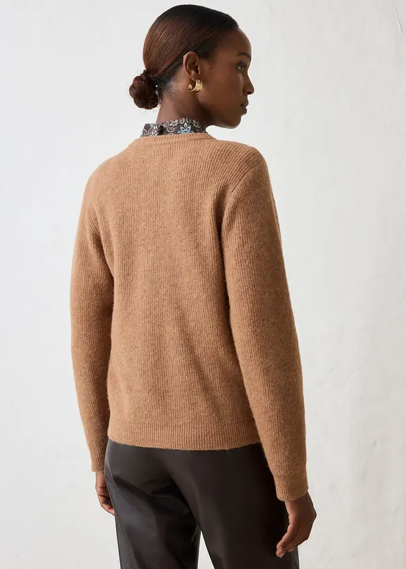 Gilet en maille douce, alpaga et laine m&eacute;lang&eacute;s, bonprix