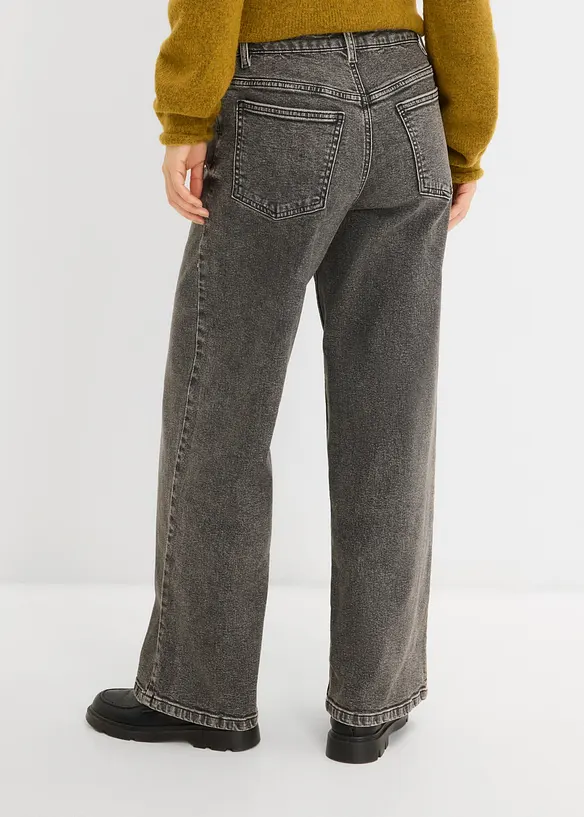 Wide-Leg-Jeans Mid Waist, bonprix