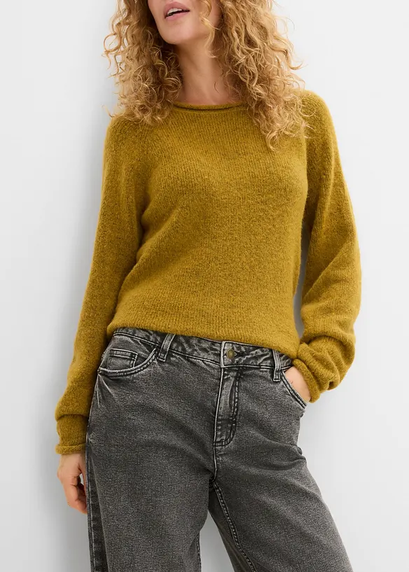 Wide-Leg-Jeans Mid Waist, bonprix