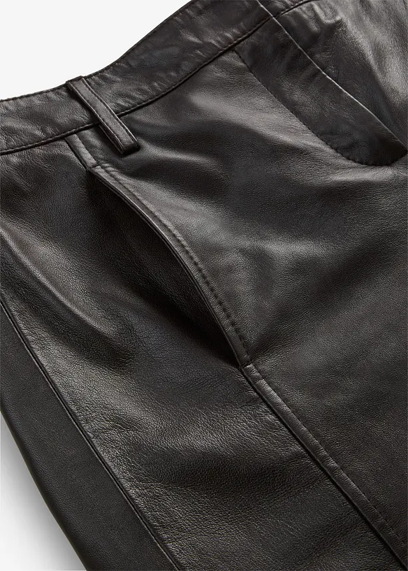 Pantalon large en cuir d&rsquo;agneau nappa, bonprix