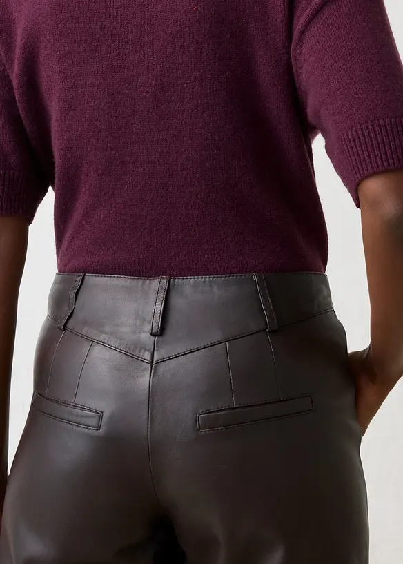 Pantalon large en cuir d&rsquo;agneau nappa, bonprix