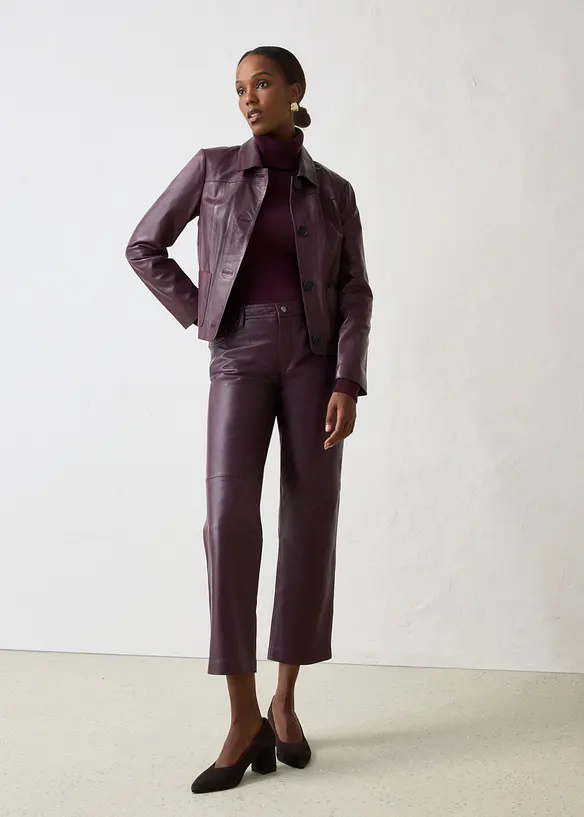 Pantalon en cuir d&rsquo;agneau nappa, bonprix