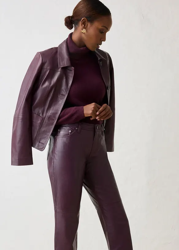 Pantalon en cuir d&rsquo;agneau nappa, bonprix