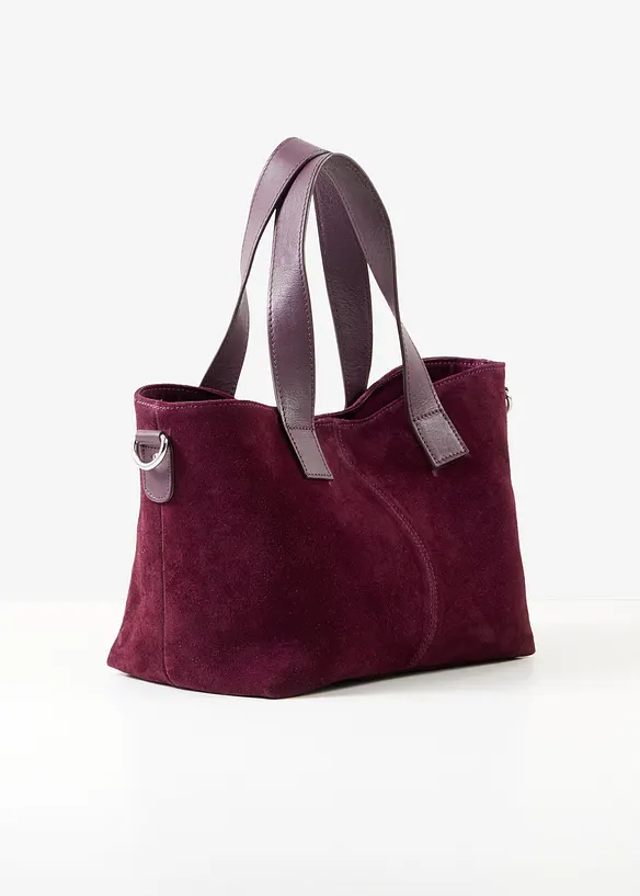 Sac &agrave; main en cuir velours, bonprix