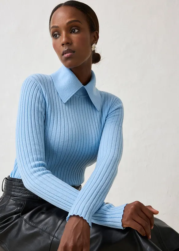 Pull en fine maille de laine m&eacute;rinos, bonprix