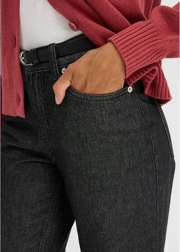 Jean droit taille mi-haute, bonprix