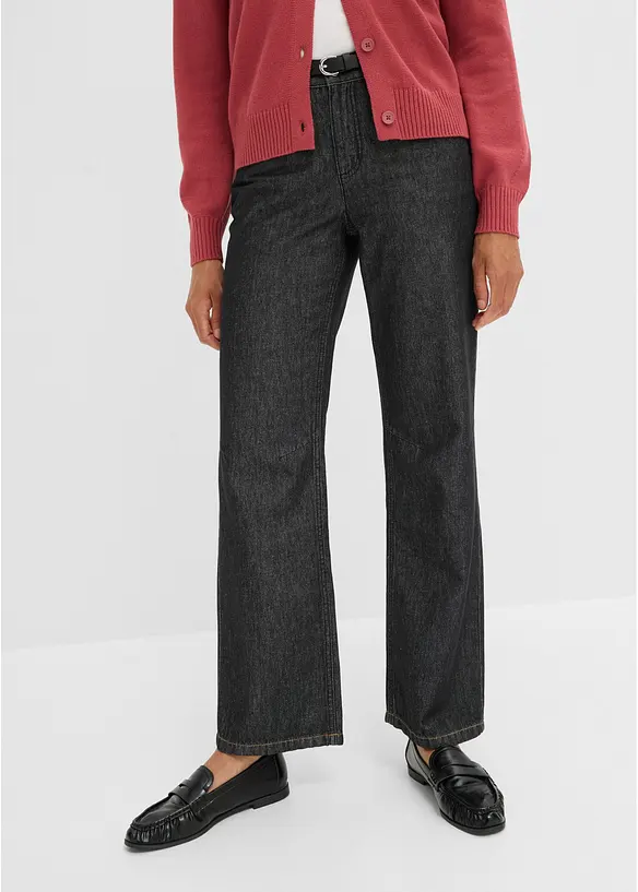 Jean droit taille mi-haute, bonprix