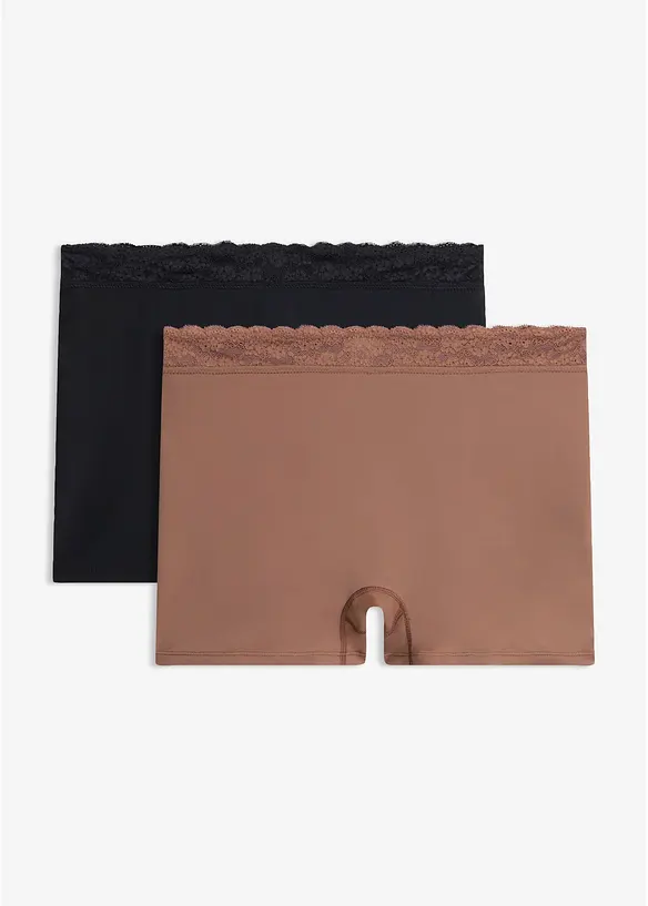 Lot de 2 boxers sculptants &agrave; dentelle, maintien l&eacute;ger, bonprix