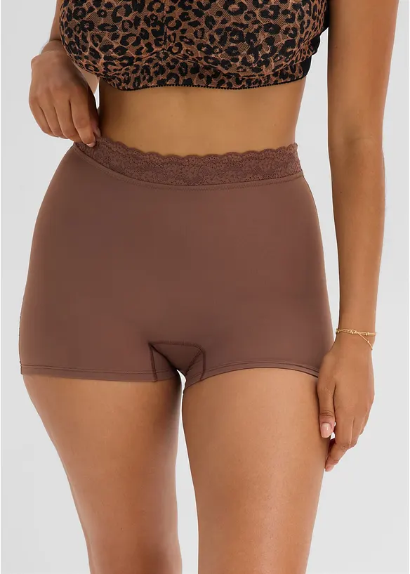 Lot de 2 boxers sculptants &agrave; dentelle, maintien l&eacute;ger, bonprix