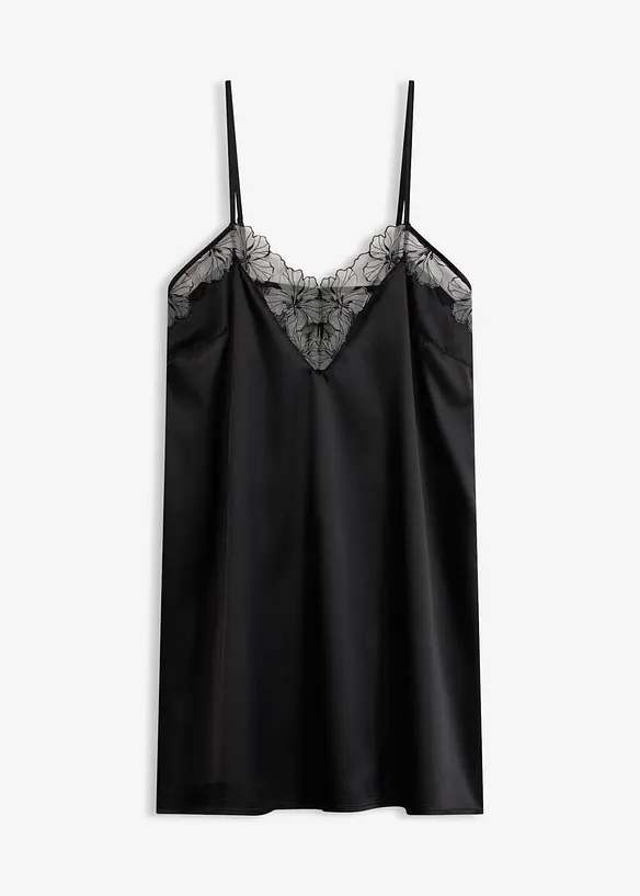 Nuisette en satin avec broderies, bonprix