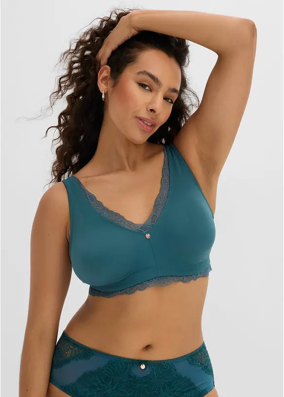 Soutien-gorge bralette minimiseur avec dentelle, sans armatures, bonprix