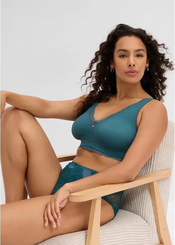 Soutien-gorge bralette minimiseur avec dentelle, sans armatures, bonprix