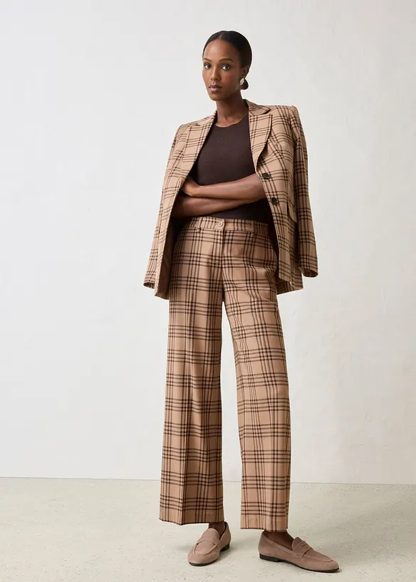 Pantalon large et doux &agrave; pinces, bonprix