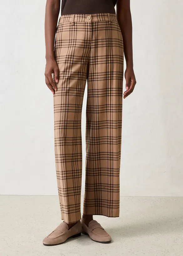 Pantalon large et doux &agrave; pinces, bonprix