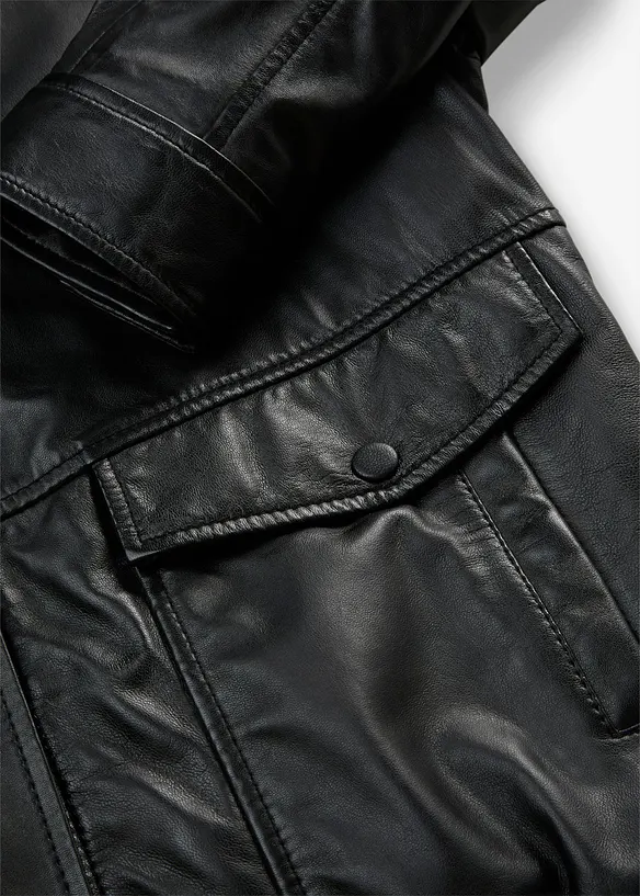 Oversize Leder-Blouson aus Lammnappa, bonprix