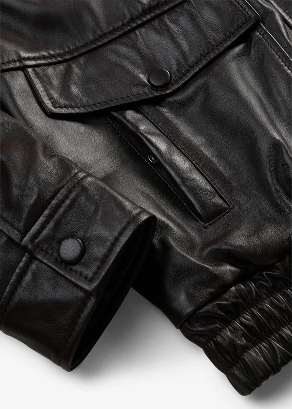Oversize Leder-Blouson aus Lammnappa, bonprix