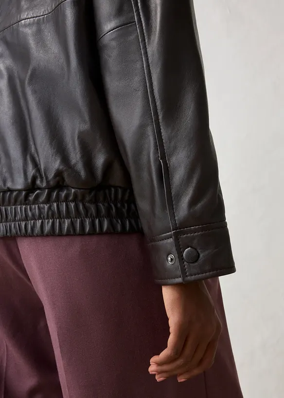 Oversize Leder-Blouson aus Lammnappa, bonprix