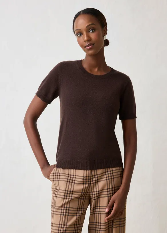 Pull manches courtes 100% cachemire, bonprix