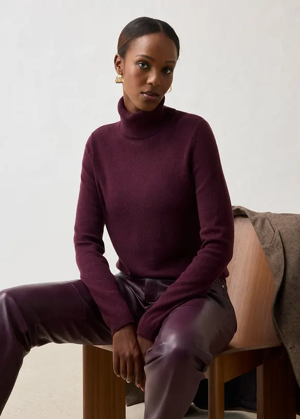 Pull col roul&eacute; doux avec cachemire Good Cashmere Standard&reg;, bonprix