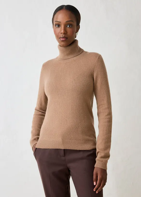 Rollkragenpullover aus weichem Kaschmir-Mix mit Good Cashmere Standard&reg;, bonprix