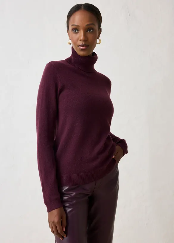 Pull col roul&eacute; doux avec cachemire Good Cashmere Standard&reg;, bonprix