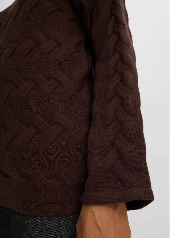 Pull en maille &agrave; torsades, bonprix