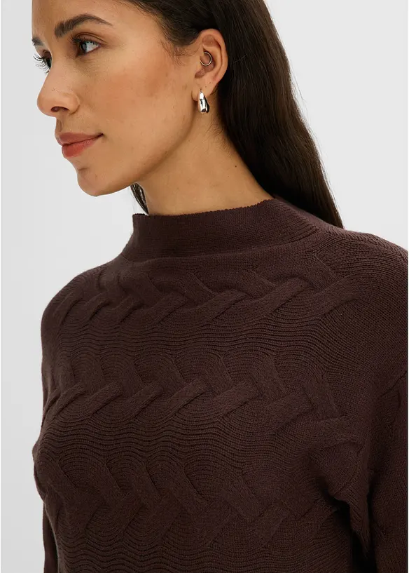 Pull en maille &agrave; torsades, bonprix