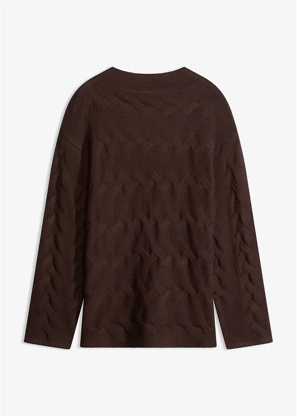 Pull en maille &agrave; torsades, bonprix