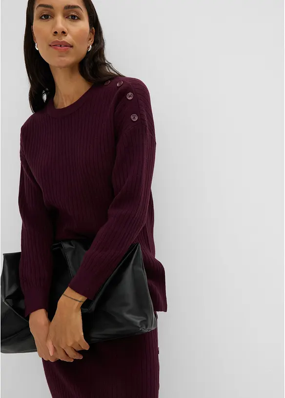 Viskose-Mix Pullover mit Deko Knopfleiste, bonprix