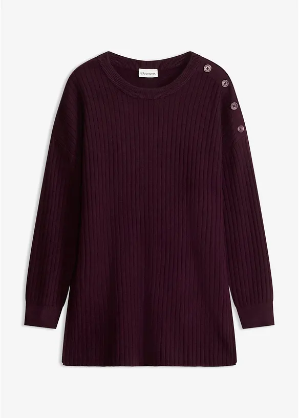 Viskose-Mix Pullover mit Deko Knopfleiste, bonprix