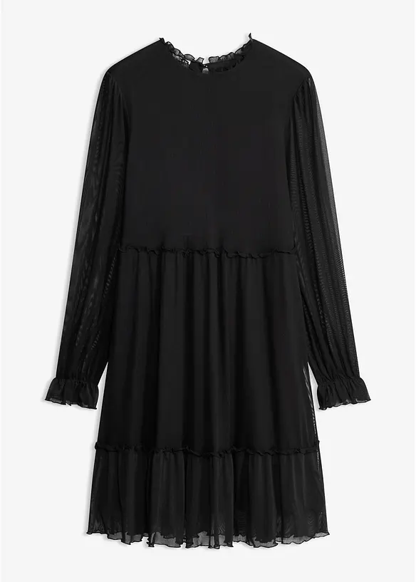 Jerseykleid aus feinem Mesh, bonprix