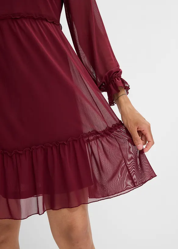 Jerseykleid aus feinem Mesh, bonprix