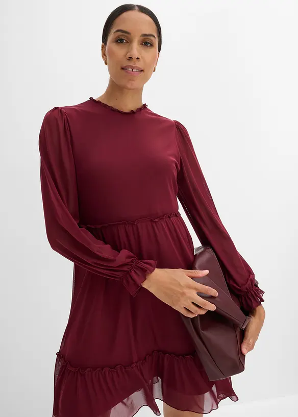 Jerseykleid aus feinem Mesh, bonprix