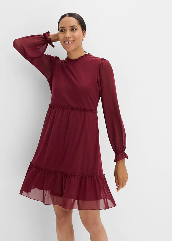 Jerseykleid aus feinem Mesh, bonprix